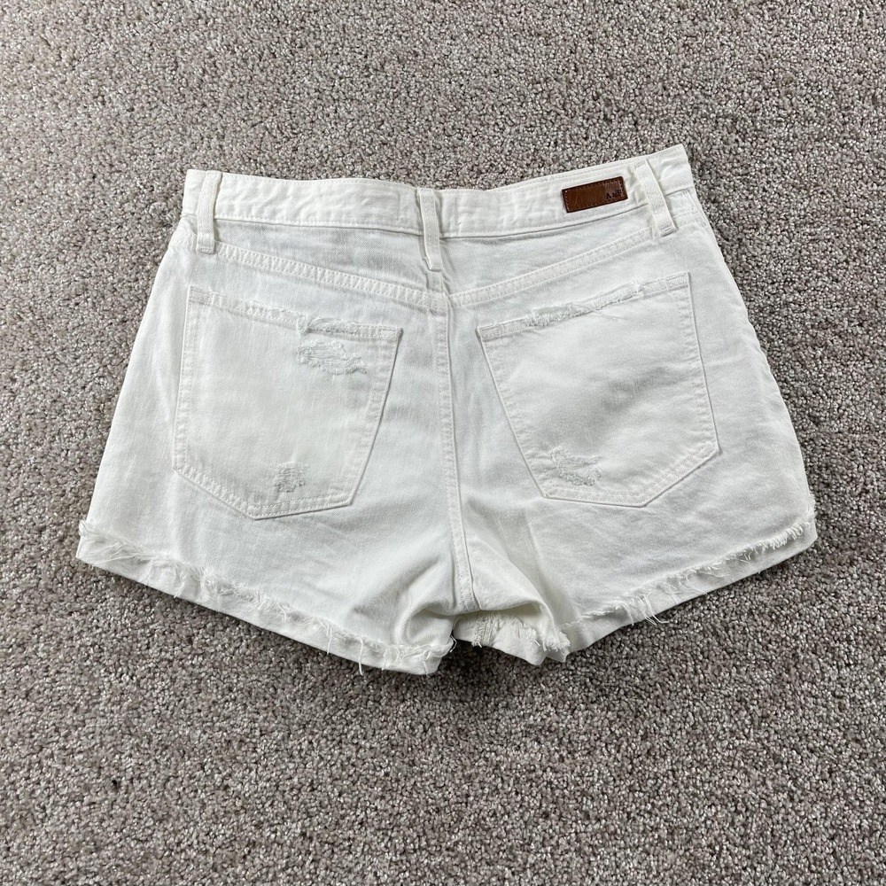 Abercrombie & Fitch Shorts Womens 8 White Denim High Rise Distressed Cutoff - Picture 2 of 9